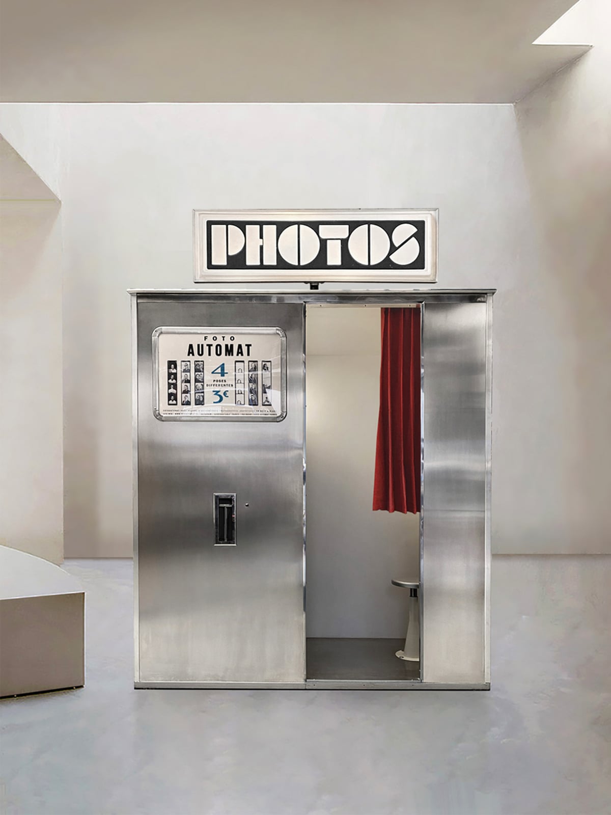 silver photobooth for rental